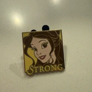 Disney Belle Strong Square Pin - Brown and Yellow